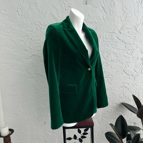 Zara LIMITED EDITION bloggers favorite emerald Green Velvet Blazer,size XS - Picture 15 of 16